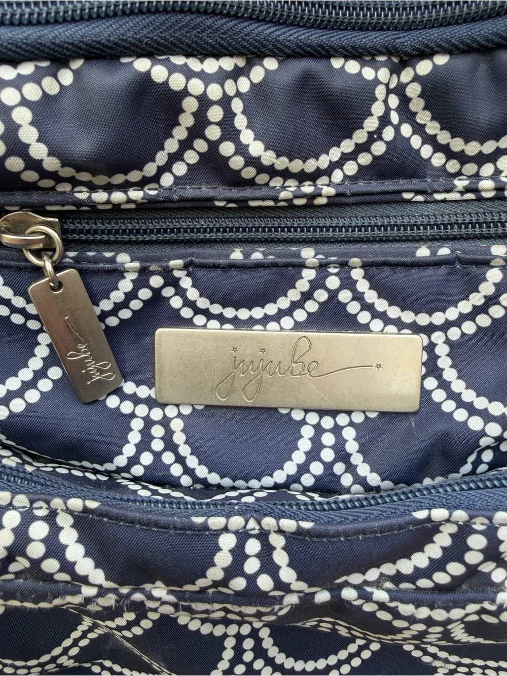 Jujube BFF Diaper Bag Backpack Navy‎ Dot Print Changing Pad